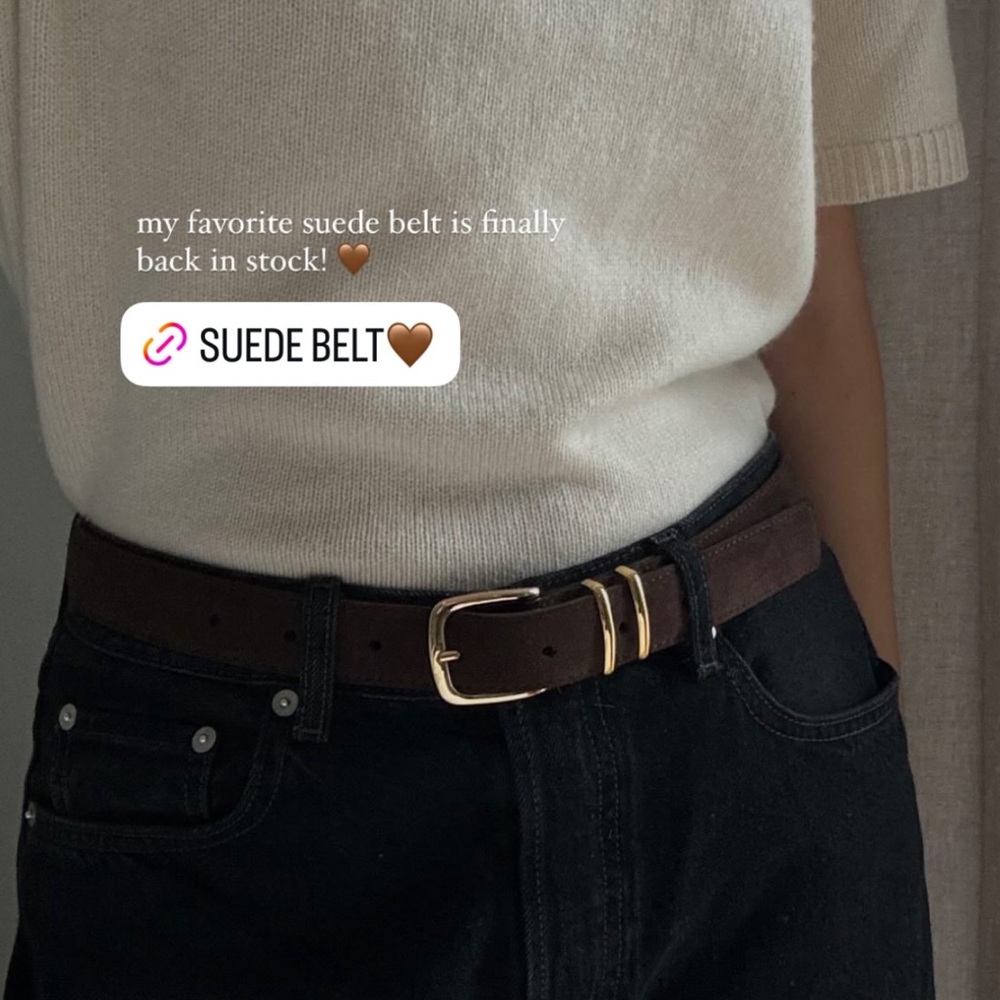 Arket suede brown belt